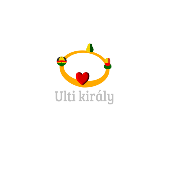 Ulti király korona minta fekete pólón