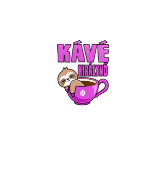 Kávé királynő minta fehér pólón