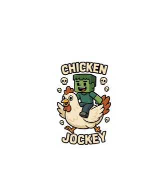 Chicken jockey minta fehér pólón