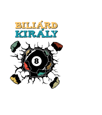Biliárd király  minta fekete pólón