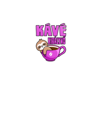 Kávé királynő minta fehér pólón
