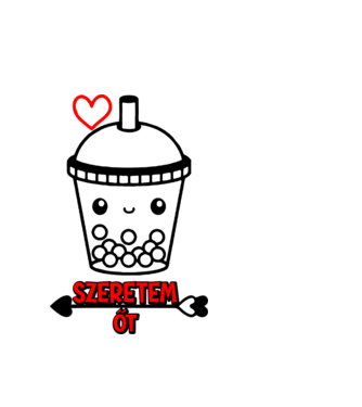 Szeretem őt minta fehér pólón