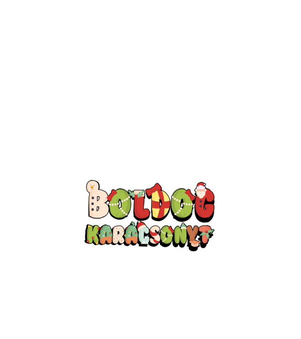 Boldog Karácsonyt aranyos betükkel minta fehér pólón