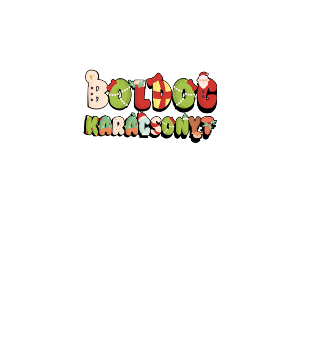 Boldog Karácsonyt aranyos betükkel minta piros pólón