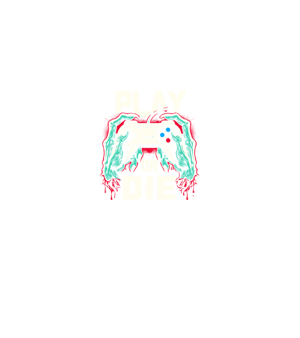 Play or die minta fekete pólón