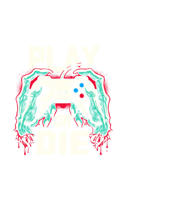 Play or die minta fekete pólón