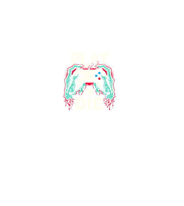 Play or die minta fekete pólón