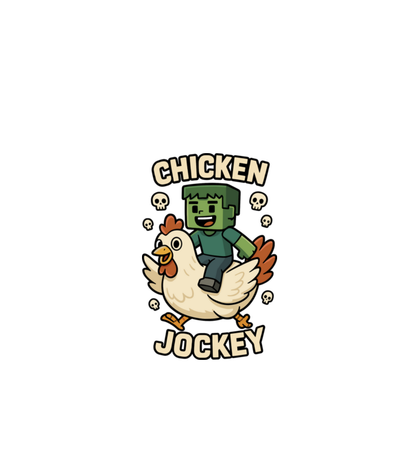 Chicken jockey minta fehér pólón