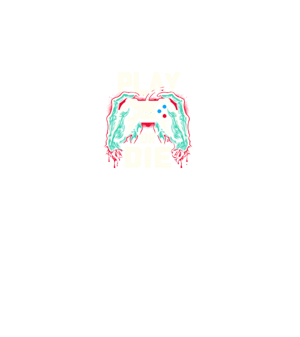 Play or die minta fekete pólón