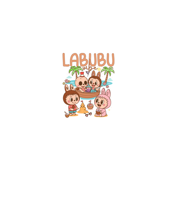 Labubu vibe minta fehér/piros pólón