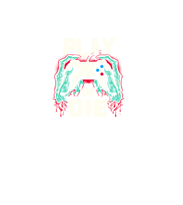 Play or die minta fekete pólón
