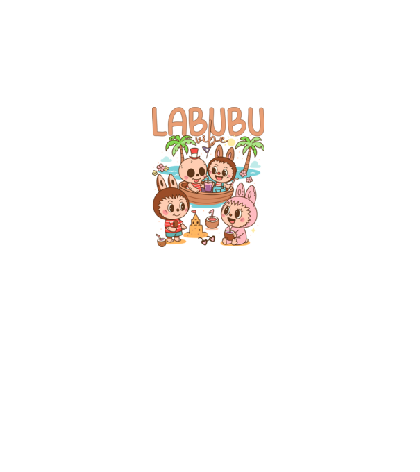 Labubu vibe minta fehér pólón