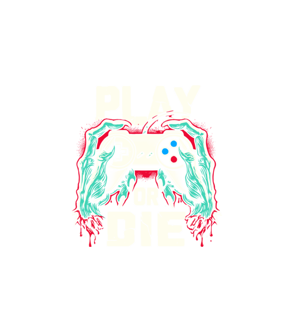 Play or die minta fehér pólón