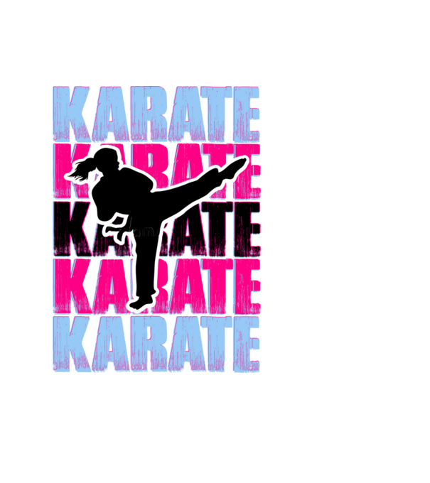 Karate minta világoskék pólón