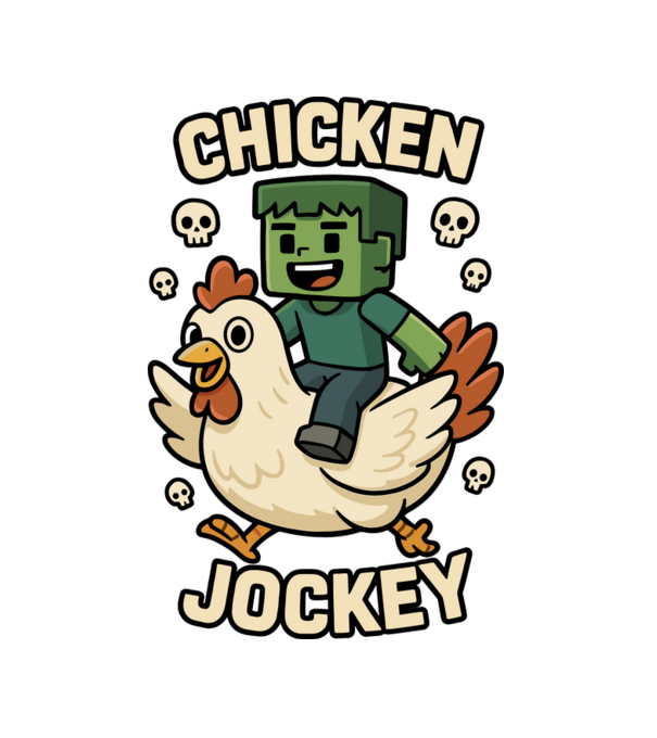 Chicken jockey minta fehér pólón
