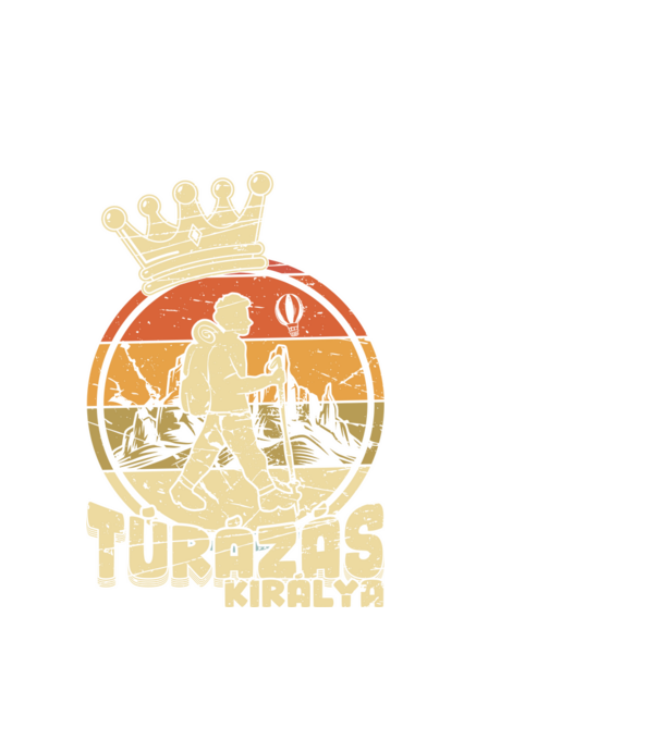 Túrázás királya minta fehér pólón