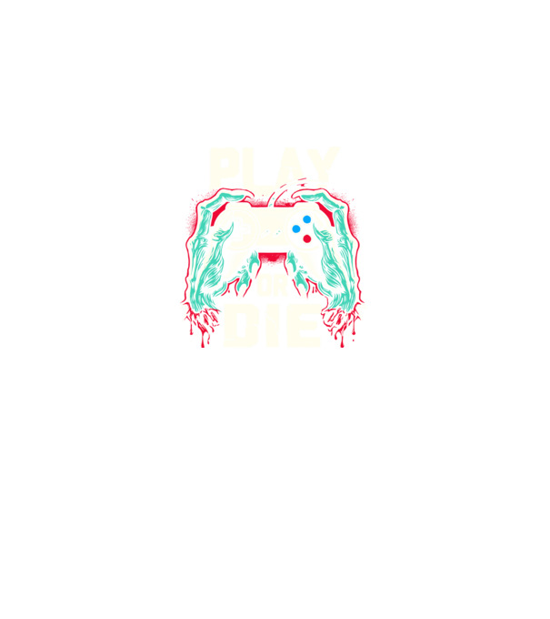 Play or die minta fekete pólón