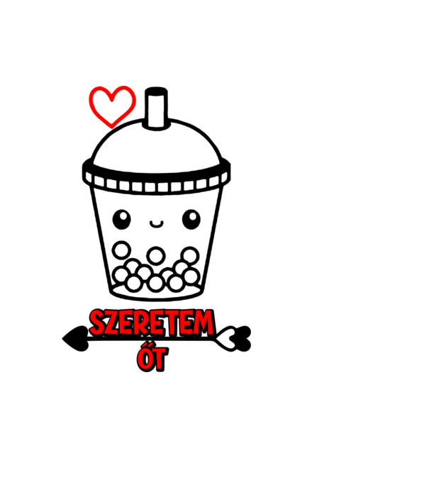 Szeretem őt minta világoskék pólón
