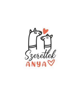 Szeretlek Anya (fekete) minta szürke pólón