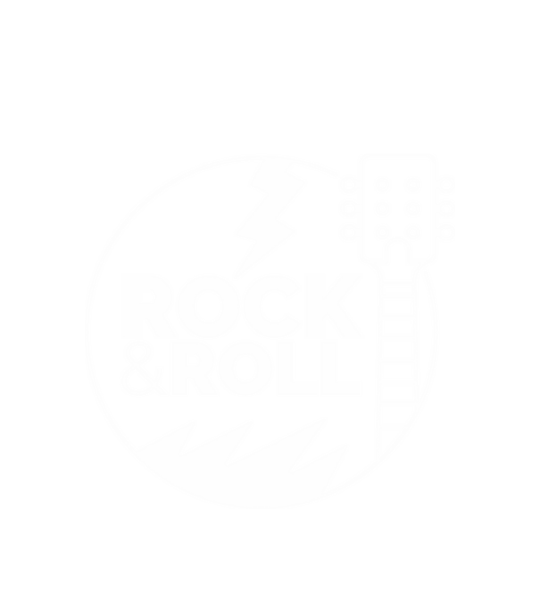 Rock 'n' roll (fehér) minta fehér pólón
