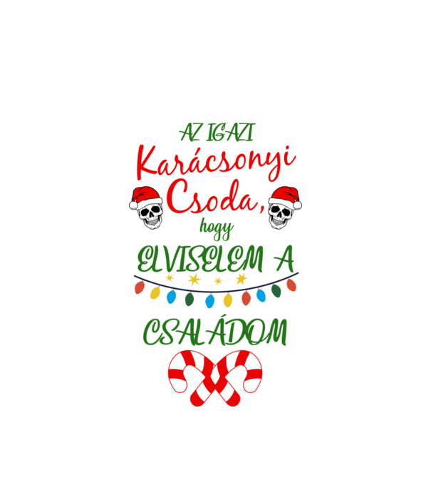 Karácsonyi Csoda minta fehér pólón