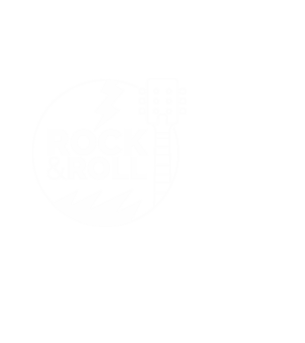 Rock 'n' roll (fehér) minta fekete pólón
