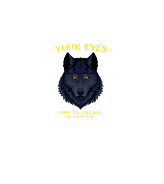 Wolf minta fekete pólón