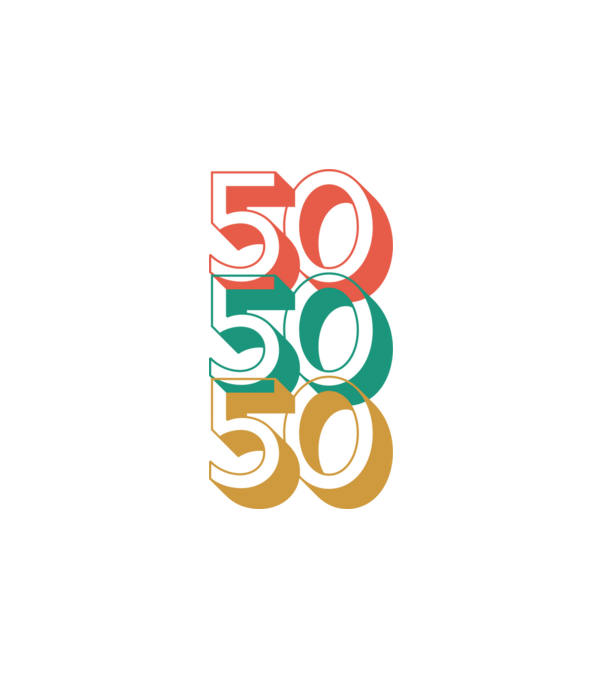 50 éves születésnap minta fehér pólón