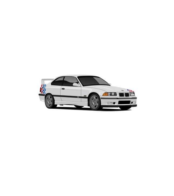 BMW e36 M3 minta fehér pólón