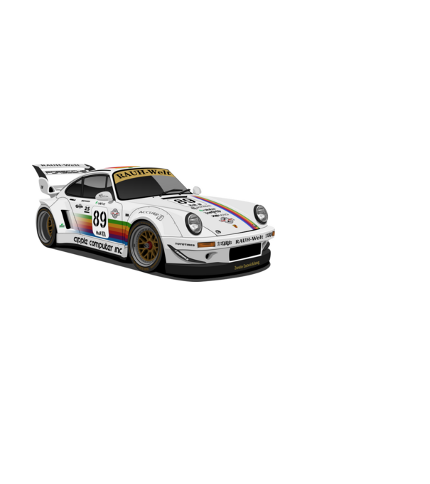 Porsche 911 RWB Apple minta fehér pólón