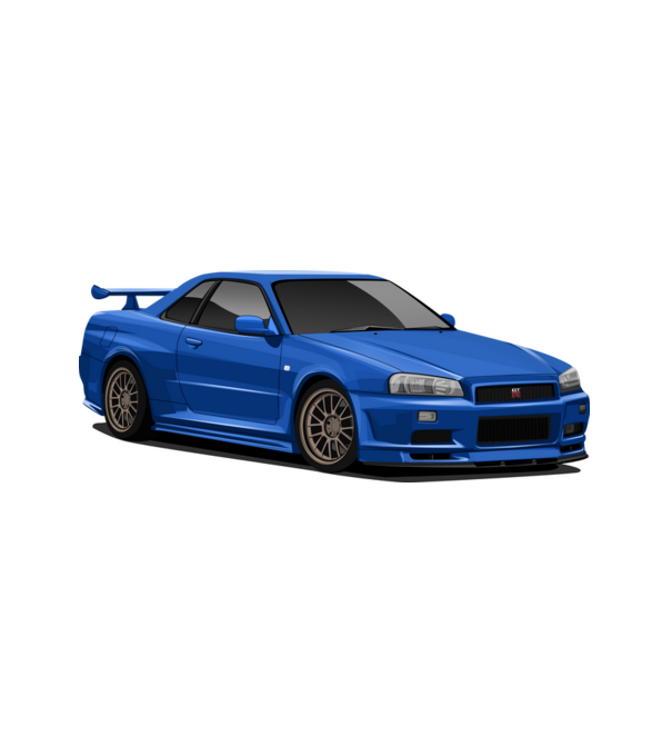 Nissan Skyline R34 GT-R minta fehér pólón