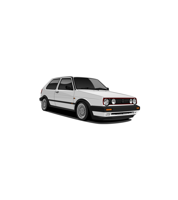 Volkswagen Golf II GTI minta fehér pólón