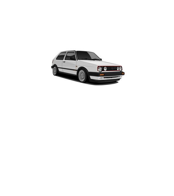 Volkswagen Golf II GTI minta fehér pólón