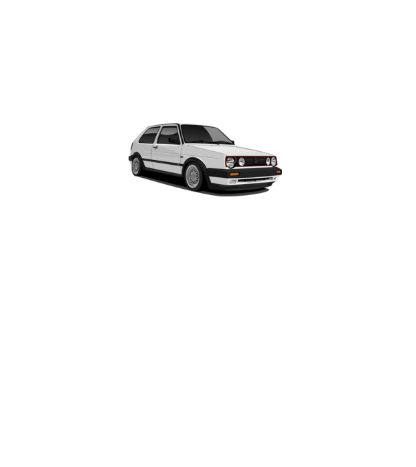 Volkswagen Golf II GTI minta fehér pólón