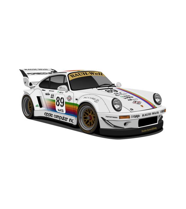 Porsche 911 RWB Apple minta fehér pólón