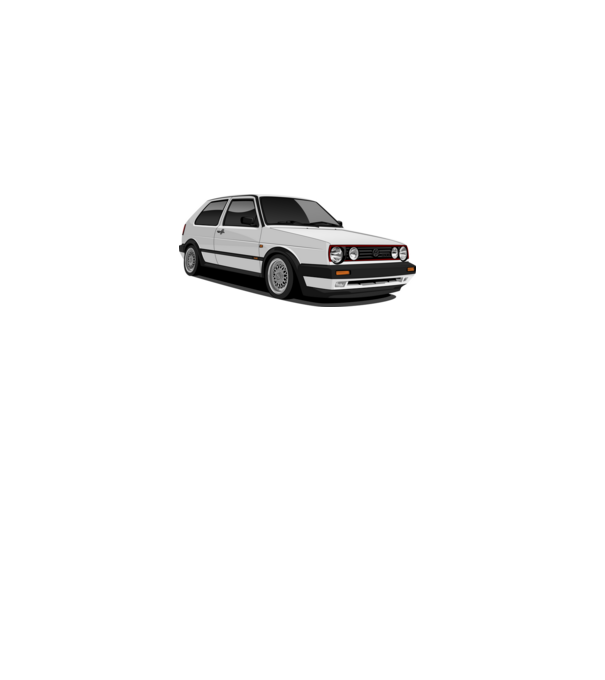 Volkswagen Golf II GTI minta fehér pólón