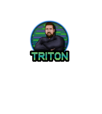 Triton Merch minta fehér pólón