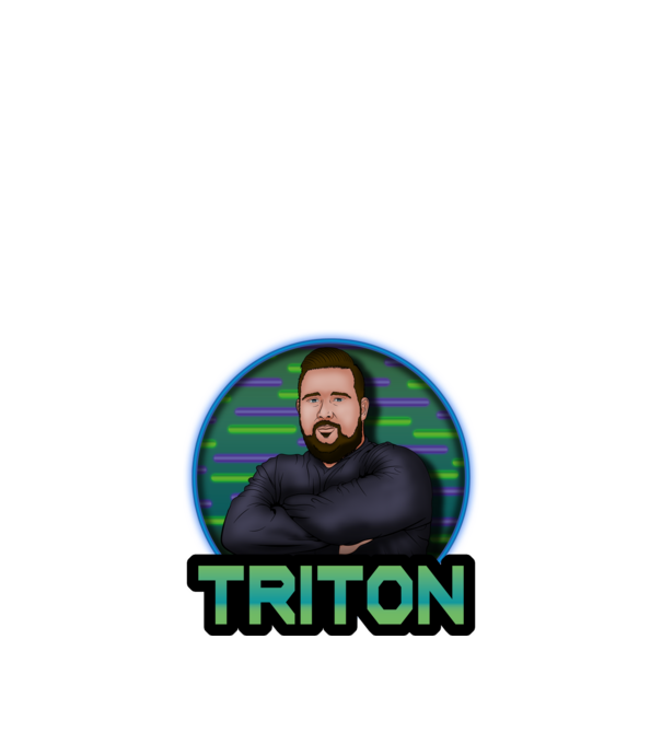 Triton Merch minta fehér pólón