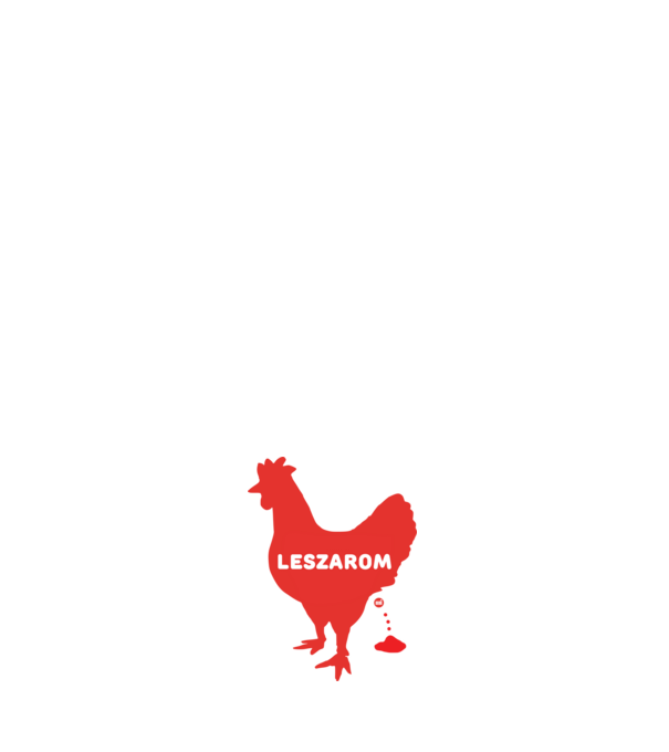 Leszarom csirke minta fehér pólón
