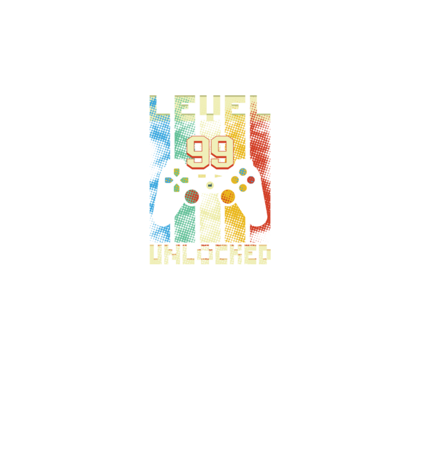 99. szint feloldva - gamer ajándék minta fekete pólón