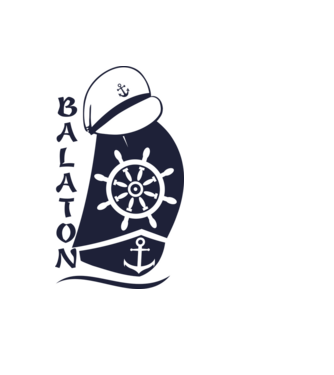 Balaton vitorlas sapkával (színezhető) minta fekete pólón