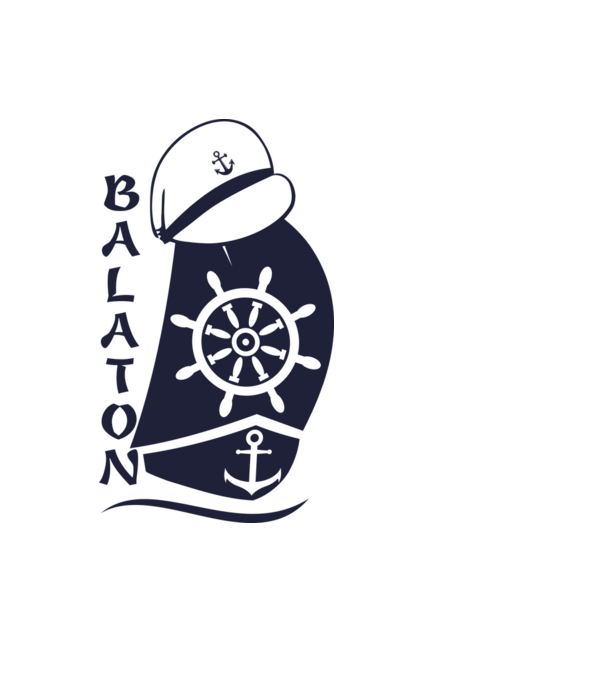Balaton vitorlas sapkával (színezhető) minta fekete pólón