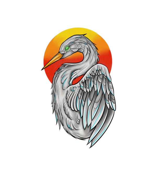 CRANE minta fehér pólón