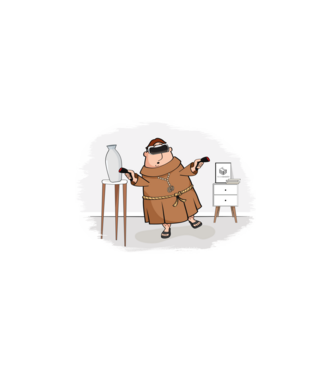 TechBarát VR minta fehér pólón