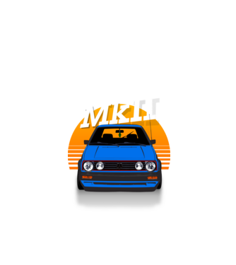 GOLF MKII kék minta királykék pólón