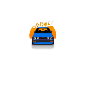 GOLF MKII kék minta türkiz pólón