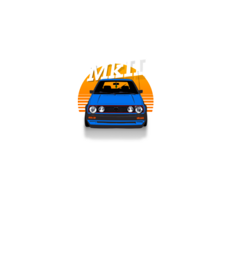 GOLF MKII kék minta királykék pólón
