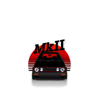 GOLF MKII fekete minta piros pólón