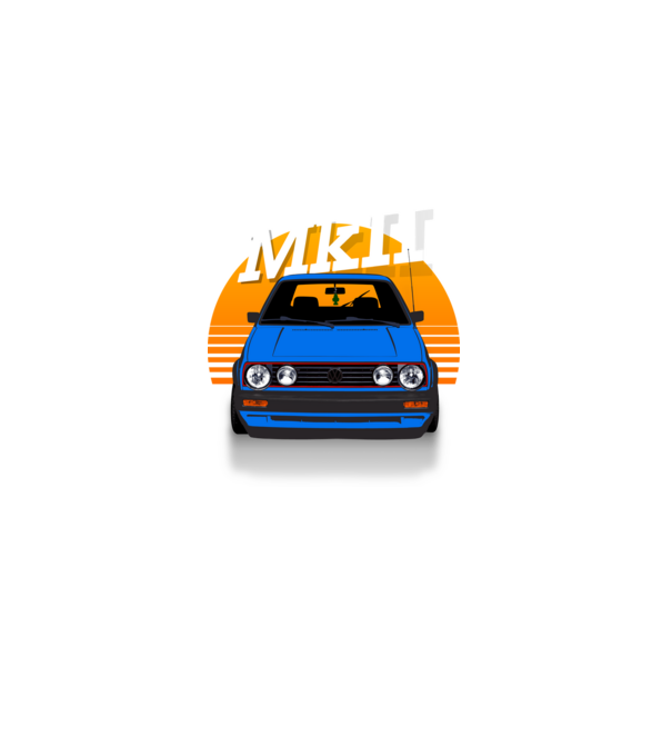 GOLF MKII kék minta királykék pólón