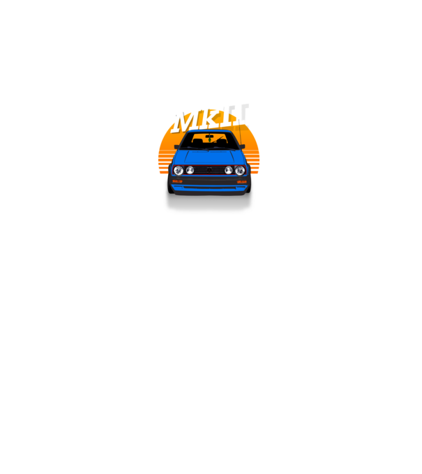 GOLF MKII kék minta fekete pólón